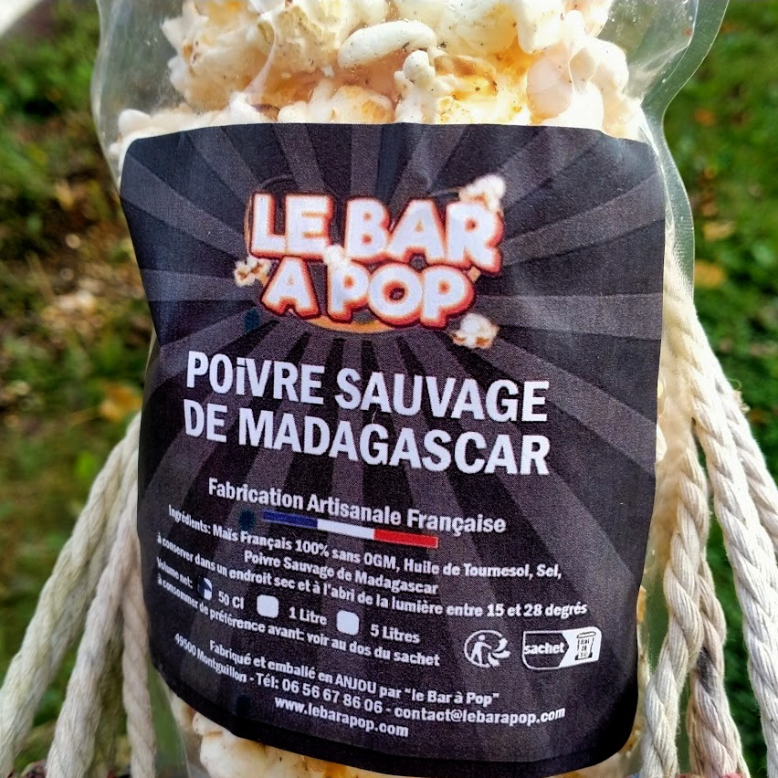 Un Popcorn salé au magnifique et subtil Poivre sauvage de Madagascar, très parfumé et très doux, un véritable plaisir salé.